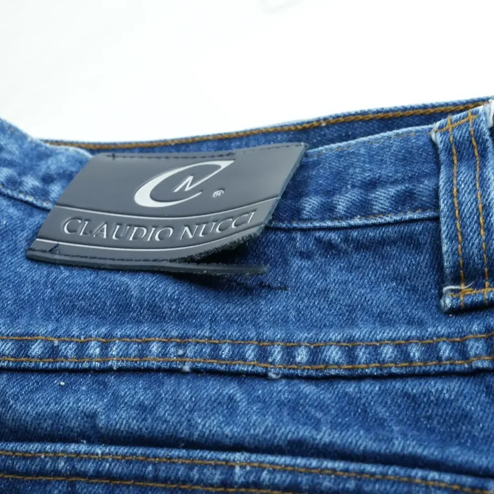 Claudio Nucci Shorts Mens 40x11.5 Blue Carpenter Baggy‎ Y2K Ramie Blend